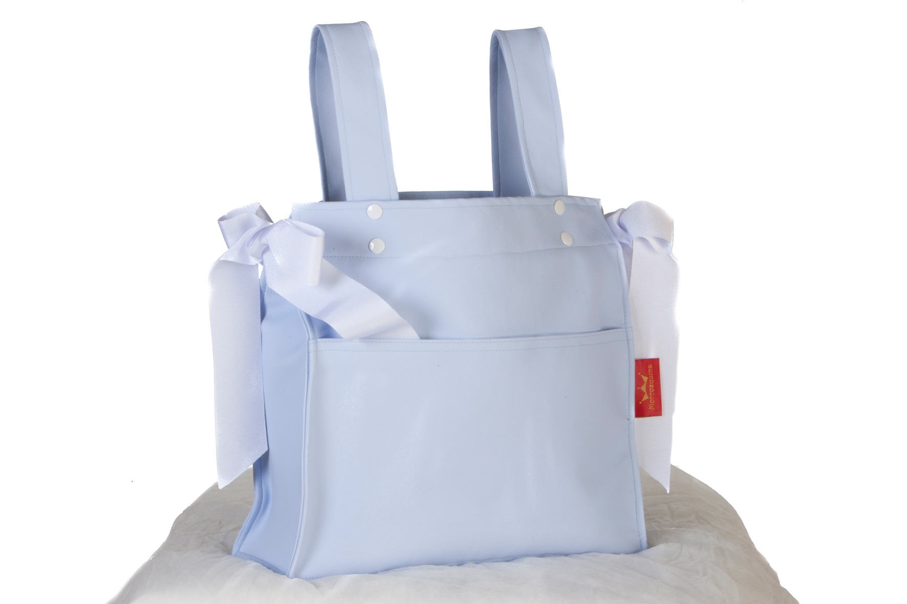 Bolso panera de bebé en polipiel azul